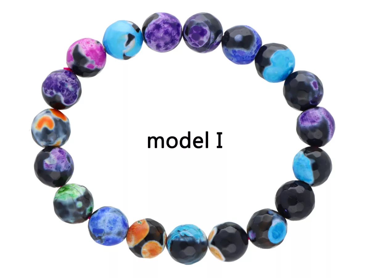 R4J44 BRANSOLETKA AGAT KULE FASETOWANE 10 mm