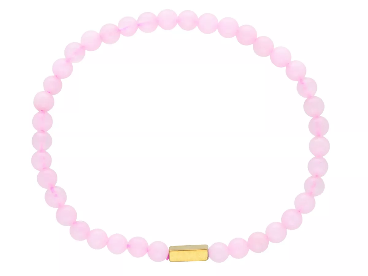 R4L56 BRANSOLETKA KWARC RÓŻOWY KULE 4,5 mm