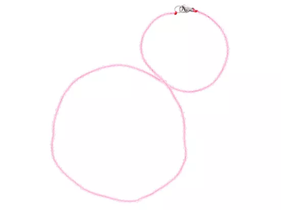 N2P15 NASZYJNIK RÓŻOWY OPAL KULE FASETOWANE 2 mm