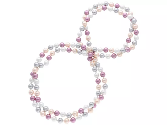 N2F20 NASZYJNIK PERŁA MAJORKA KULE 8 mm