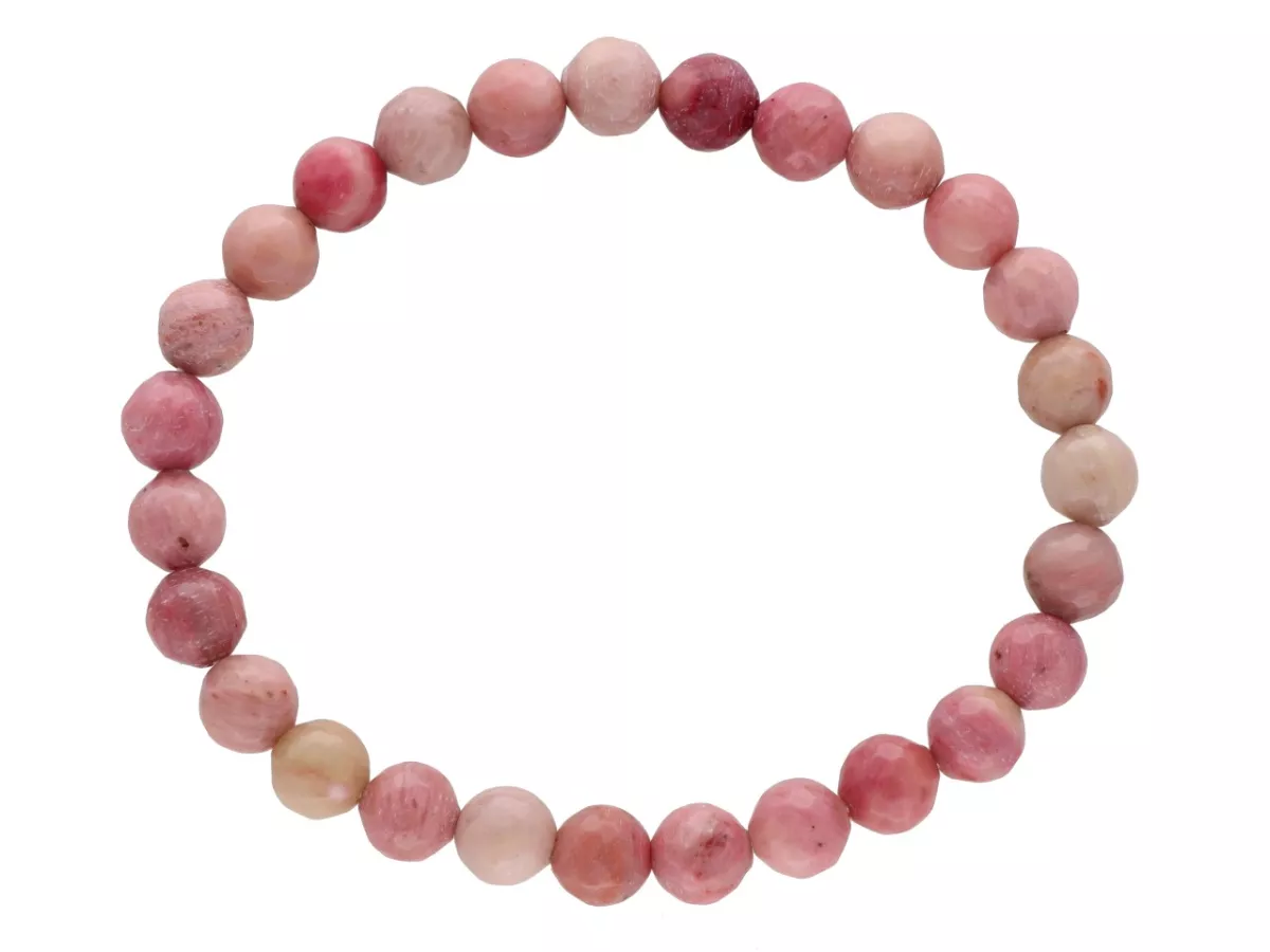 R3T99 BRANSOLETKA RODONIT KULE FASETOWANE 6,5 mm