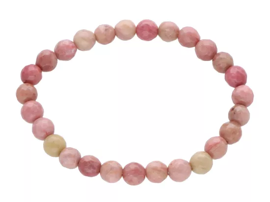 R3T99 BRANSOLETKA RODONIT KULE FASETOWANE 6,5 mm