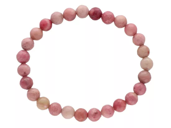 R3T99 BRANSOLETKA RODONIT KULE FASETOWANE 6,5 mm