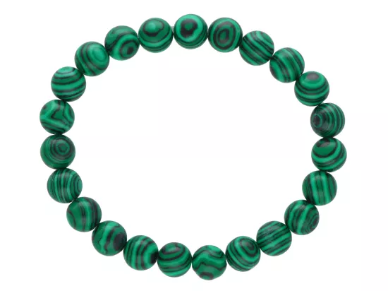 R1E52 BRANSOLETKA MALACHIT KULE 8 mm