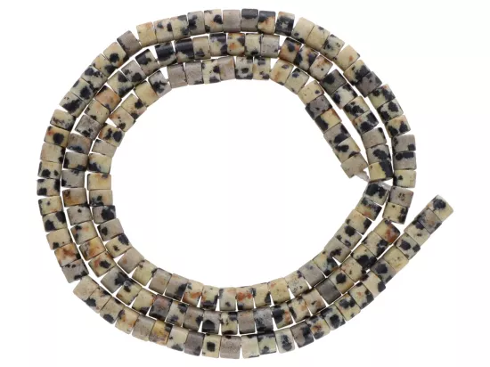 K7R75 JASPIS DALMATYŃSKI WALEC 3/2 mm  - 1 SZNUR