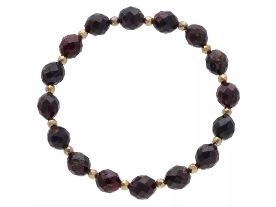 R4U48 BRANSOLETKA GRANAT OWAL FASETOWANY 7,5/8,5 mm