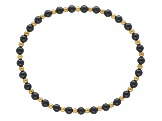 R5C68 BRANSOLETKA TURMALIN CZARNY I HEMATYT