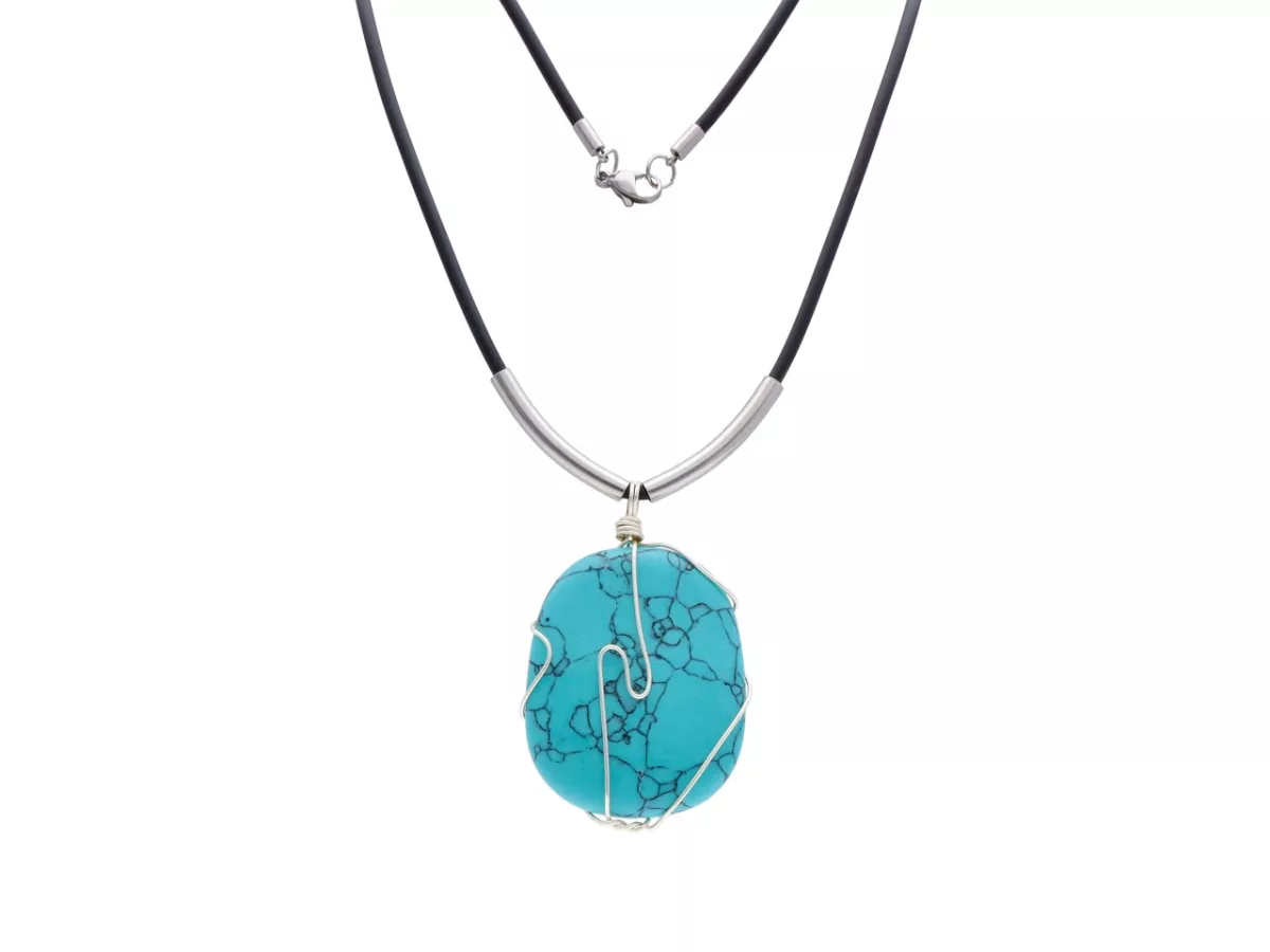 N2Y47 NASZYJNIK HOWLIT ZIELONY