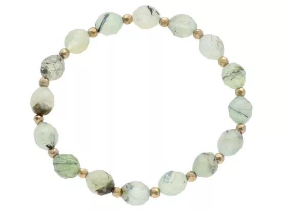 R4U36 BRANSOLETKA PREHNIT OWAL FASETOWANY 7/8 mm