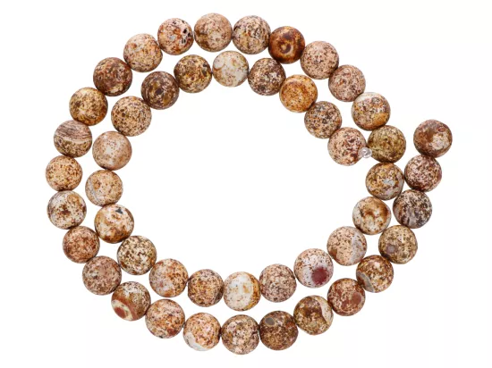 K6Y43 JASPIS KALAHARI KULE MATOWE 8,5 mm - 1 SZNUR