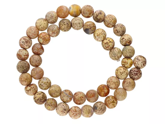 K6Y43 JASPIS KALAHARI KULE MATOWE 8,5 mm - 1 SZNUR