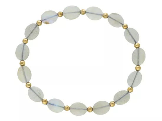 R5E22 BRANSOLETKA LABRADORYT I HEMATYT MIODOWY