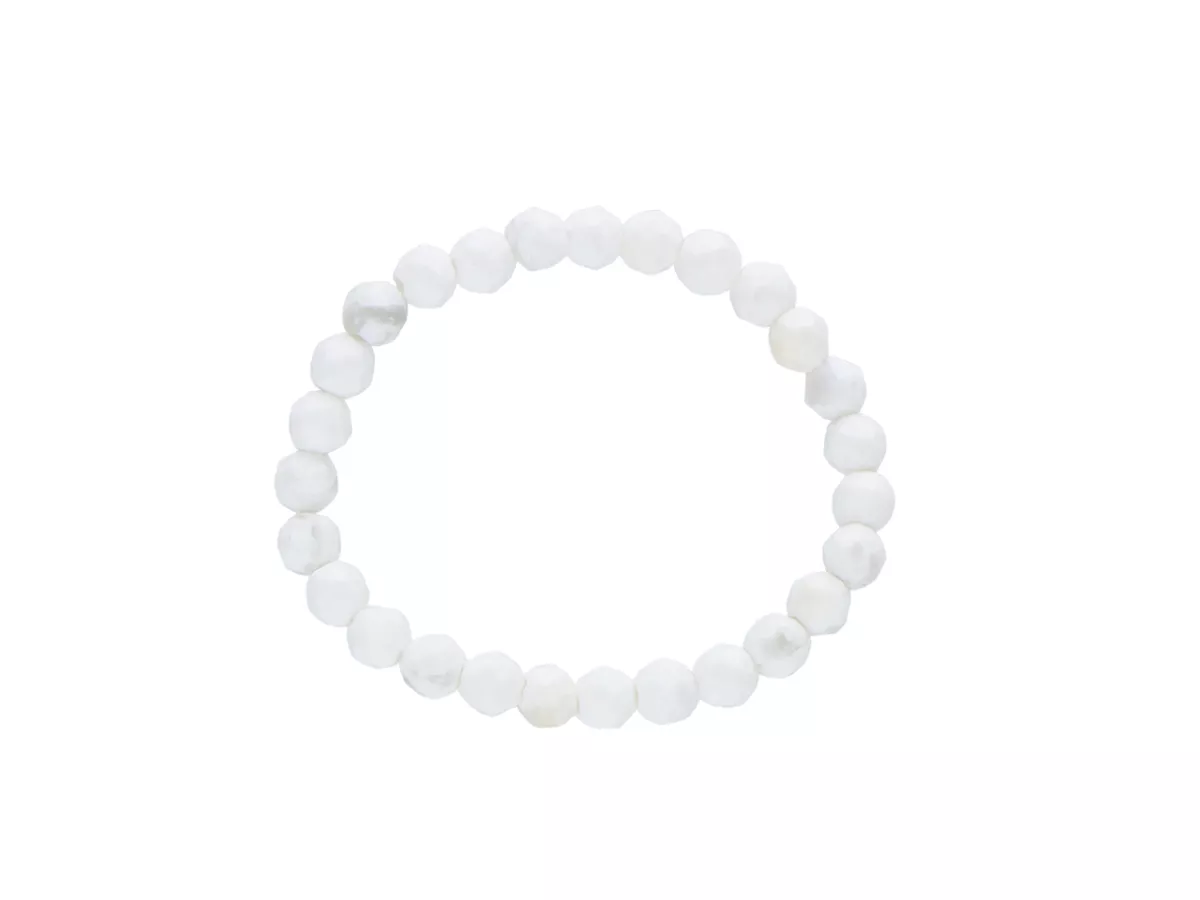 R3B67 PIERŚCIONEK BIAŁY HOWLIT LUX KULE FASETOWANE 2 mm