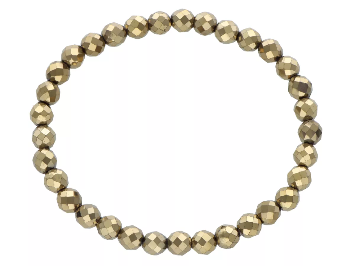 R3R07 BRANSOLETKA HEMATYT KULE FASETOWANE 6 mm