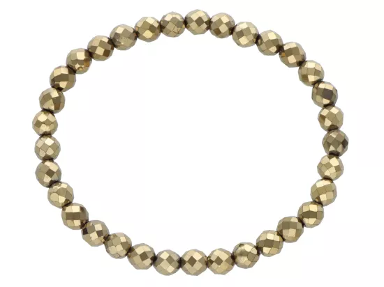 R3R07 BRANSOLETKA HEMATYT KULE FASETOWANE 6 mm