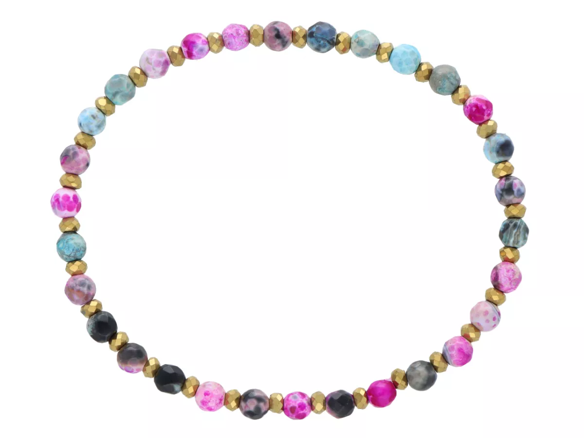 R5D52 BRANSOLETKA AGAT I HEMATYT