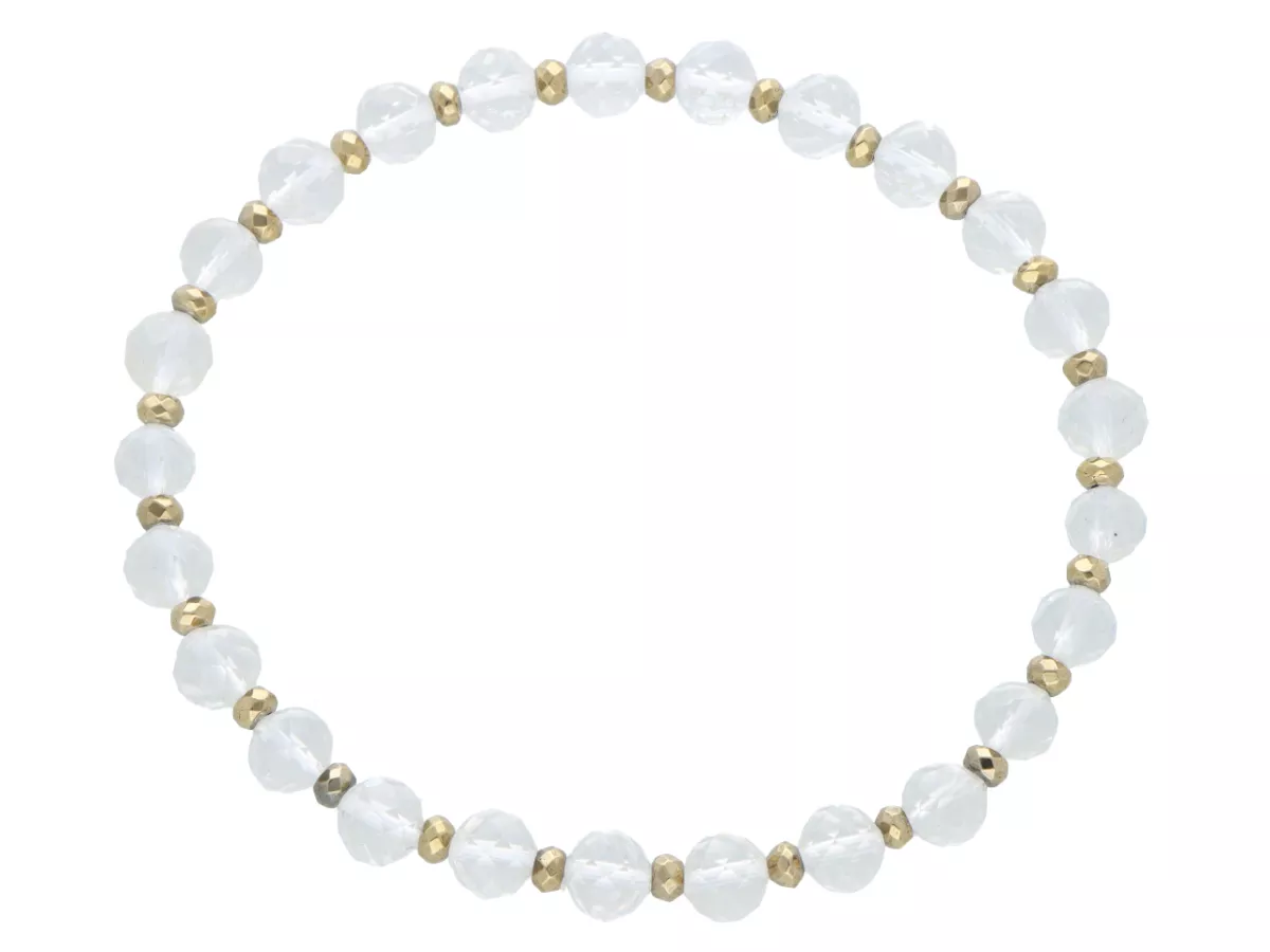 R5B72 BRANSOLETKA KRYSZTAŁ GÓRSKI I HEMATYT