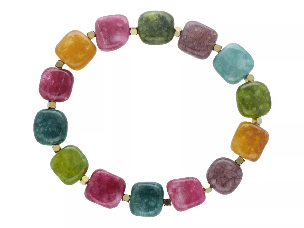 R5D68 BRANSOLETKA AGAT I HEMATYT