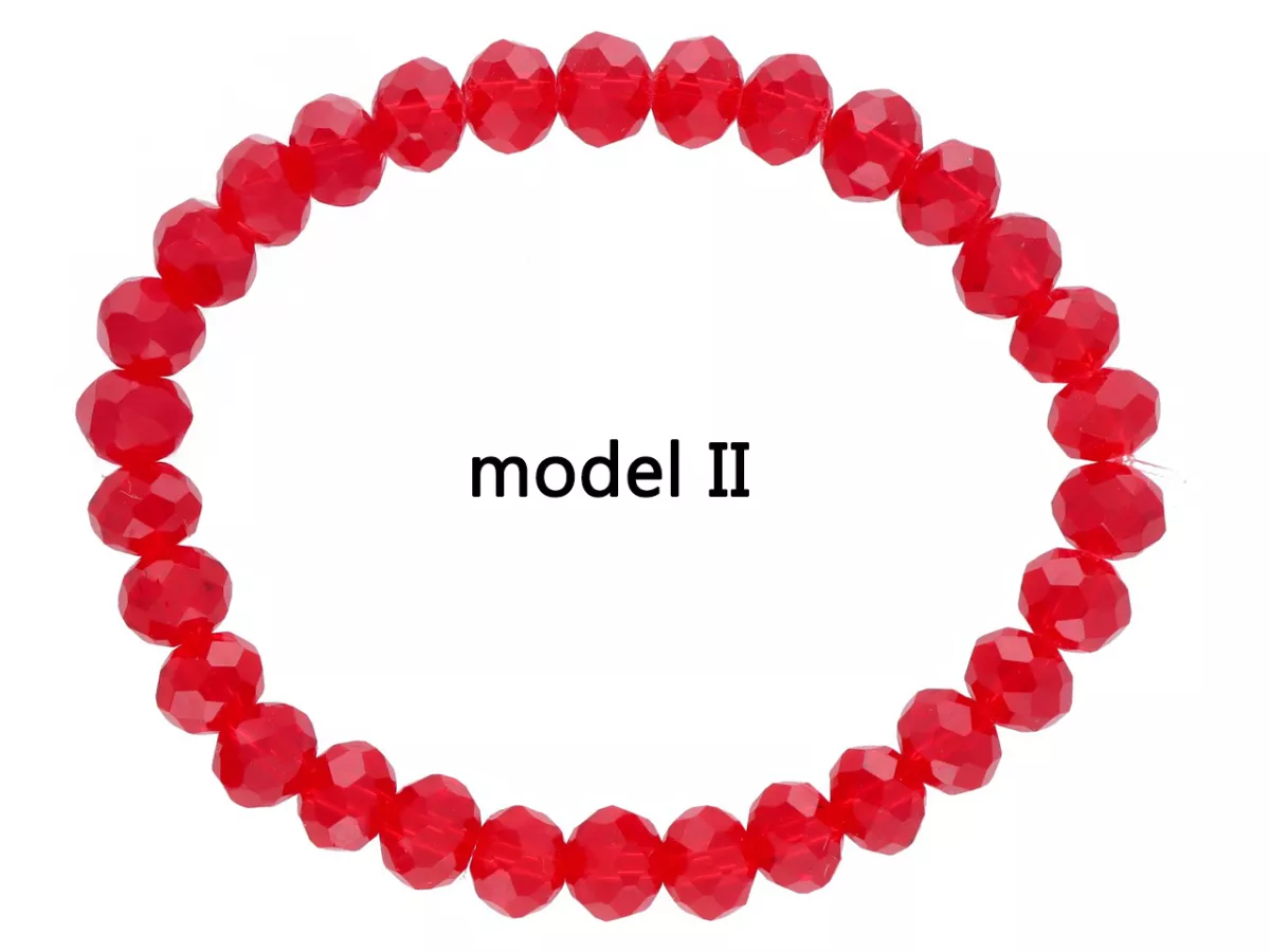 R1A58 BRANSOLETKA KRYSZTAŁKI 8 mm NA GUMCE