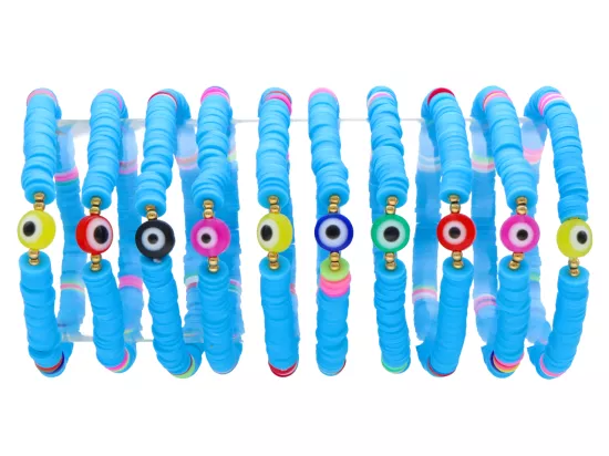 R4E81 BRANSOLETKI Z KORALIKÓW KATSUKI 6 mm MIX KOLORÓW - 10 SZTUK