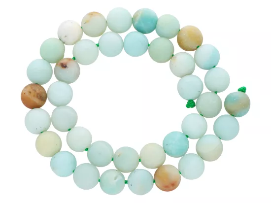 K6G16 AMAZONIT TRAWIONY KULE 10 mm 1 SZNUR