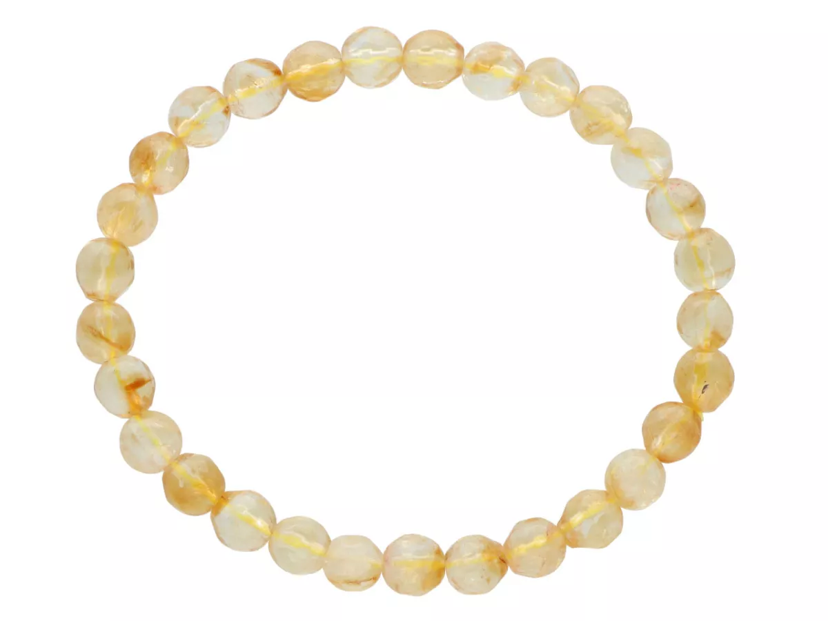 R4W57 BRANSOLETKA CYTRYN KULE FASETOWANE 6,5 mm