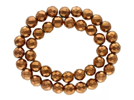 K5W25 HEMATYT MIEDZIANY KULE FASETOWANE 10