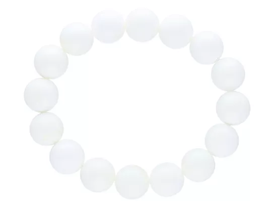 B1W05 BRANSOLETKA AGAT BIAŁY CRYSTAL KULE 12 mm