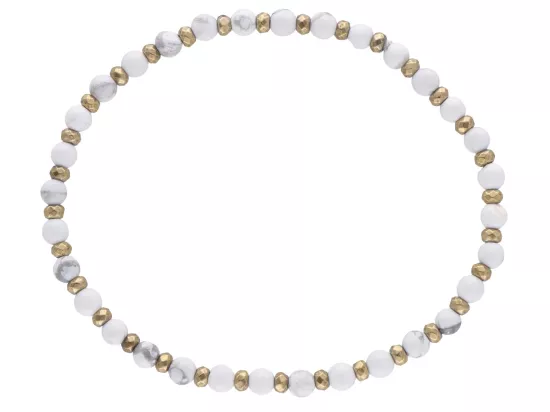 R4M50 BRANSOLETKA HOWLIT BIAŁY LUX KULE 4,5 mm