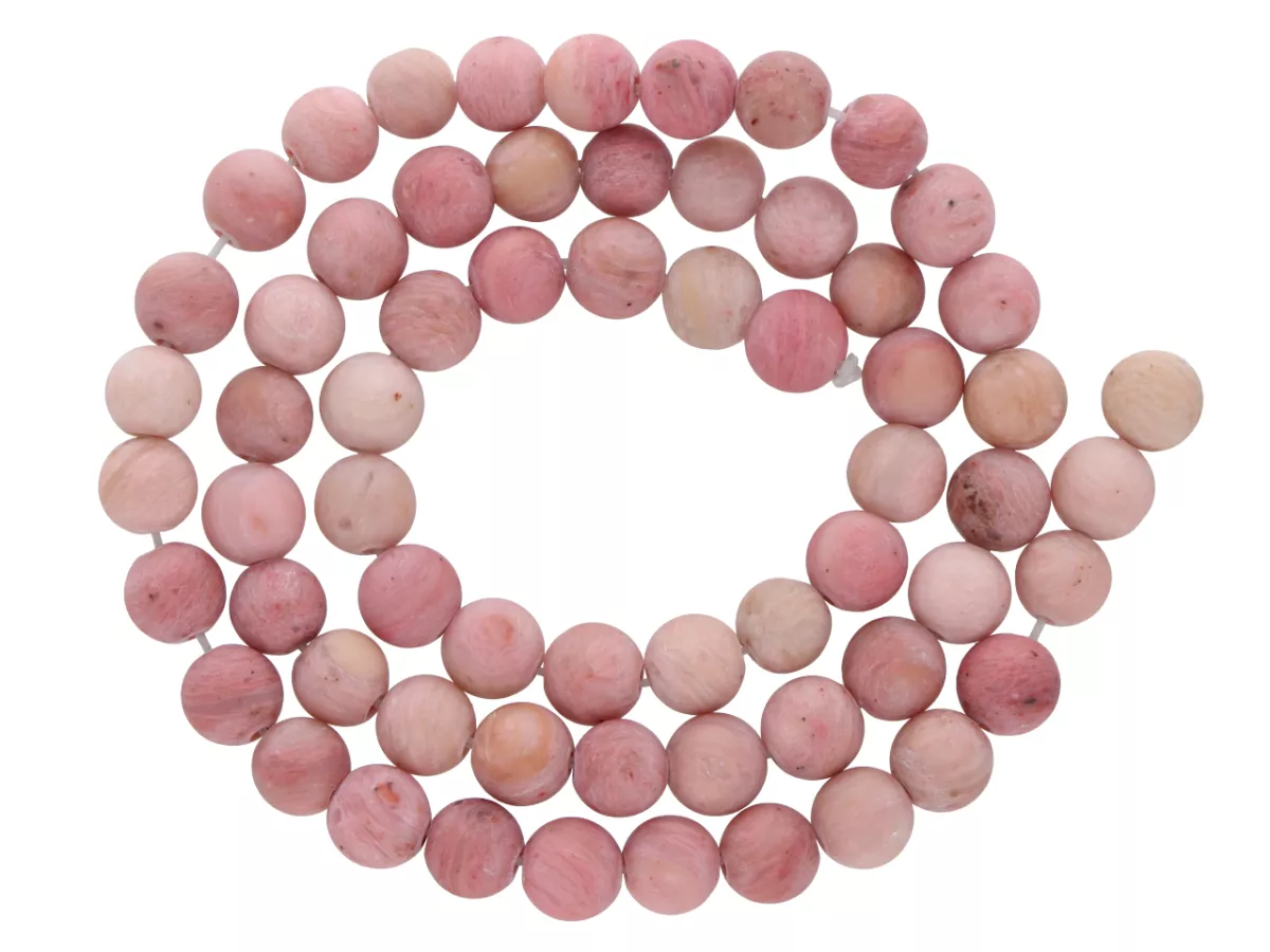 K6W37 RODONIT MATOWY KULE 6,5 mm - 1 SZNUR