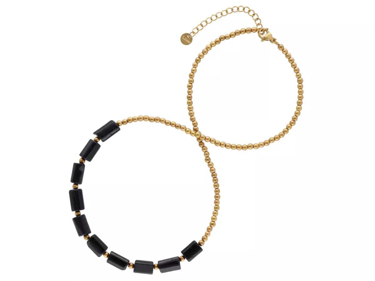 N3O96 NASZYJNIK TURMALIN CZARNY I HEMATYT