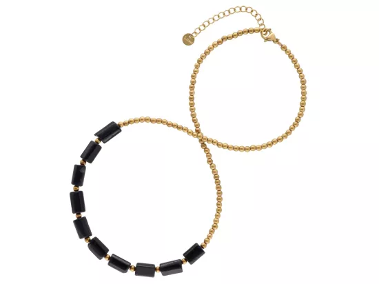 N3O96 NASZYJNIK TURMALIN CZARNY I HEMATYT