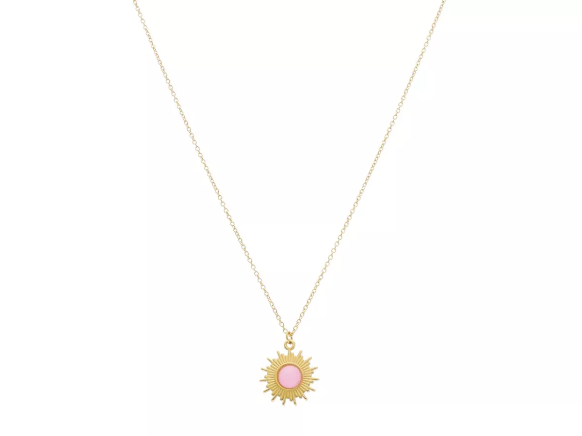 N3M25 NASZYJNIK KWARC RÓŻOWY I STAL CHIRURGICZNA