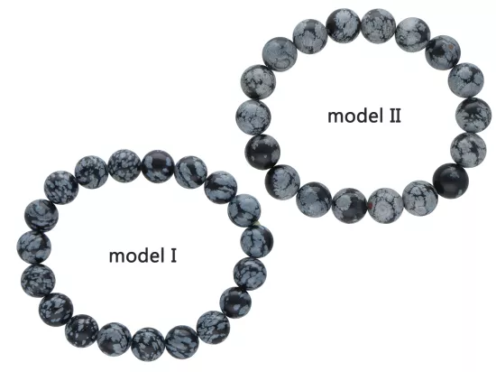 R1E68 BRANSOLETKA OBSYDIAN ŚNIEŻNY 10 mm