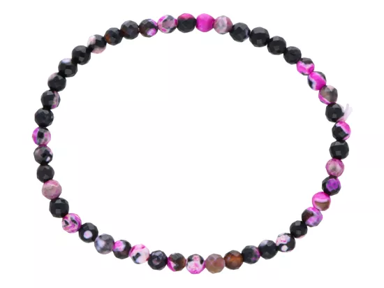 R5G85 BRANSOLETKA AGAT OGNISTY KULE FASETOWANE 4 mm