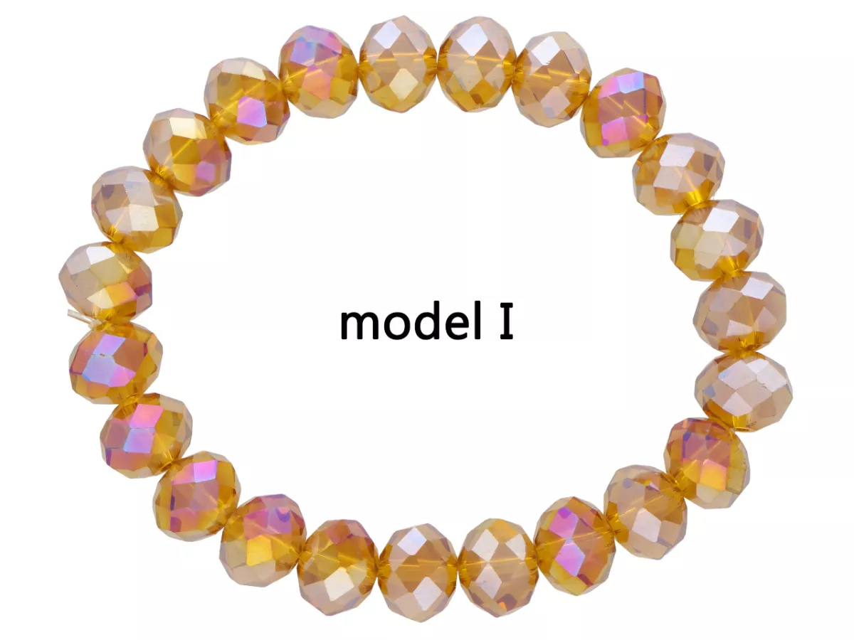 R1S93 BRANSOLETKA KRYSZTAŁKI NA GUMCE 10 mm