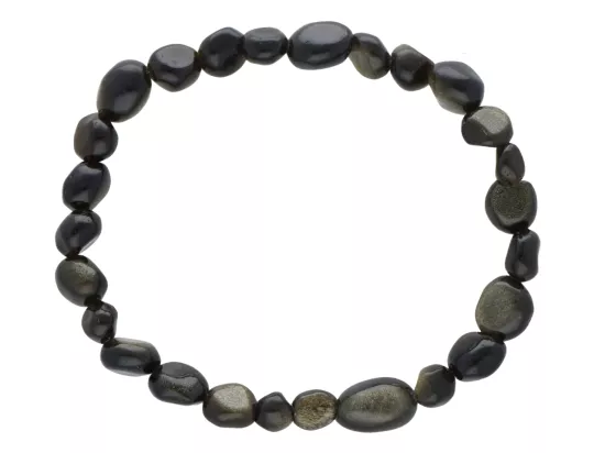 R5F33 BRANSOLETKA OBSYDIAN ZŁOTY