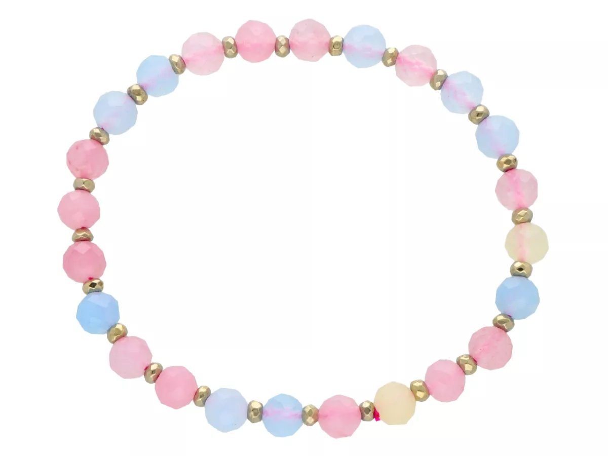 R5B69 BRANSOLETKA JADEIT MORGANITOWY I HEMATYT