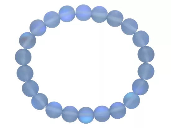 R4M88 BRANSOLETKA CYRKONIA SZKLANA MATOWA KULE 8 mm