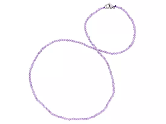 N2P14 NASZYJNIK CYRKONIA SZKLANA KULE FASETOWANE 2 mm