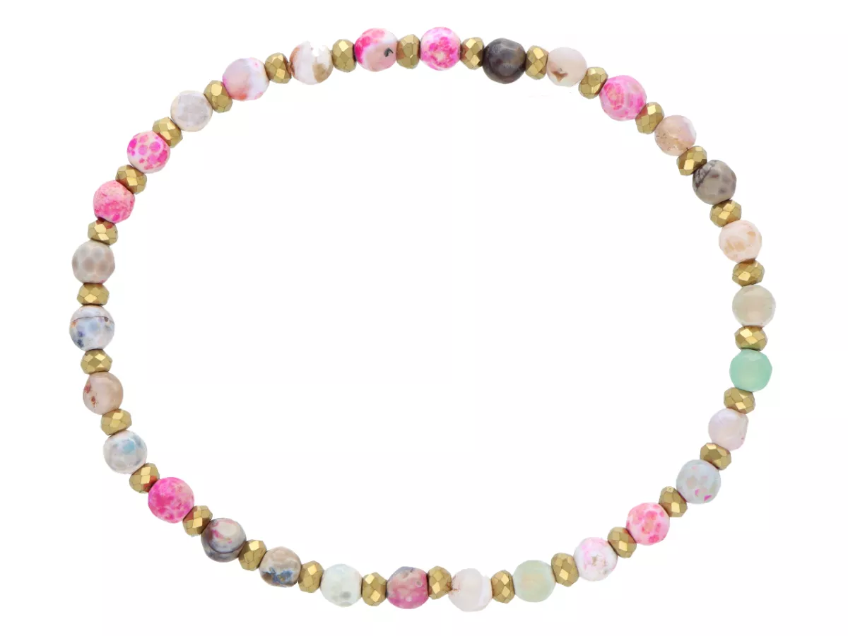 R5D01 BRANSOLETKA AGAT I HEMATYT