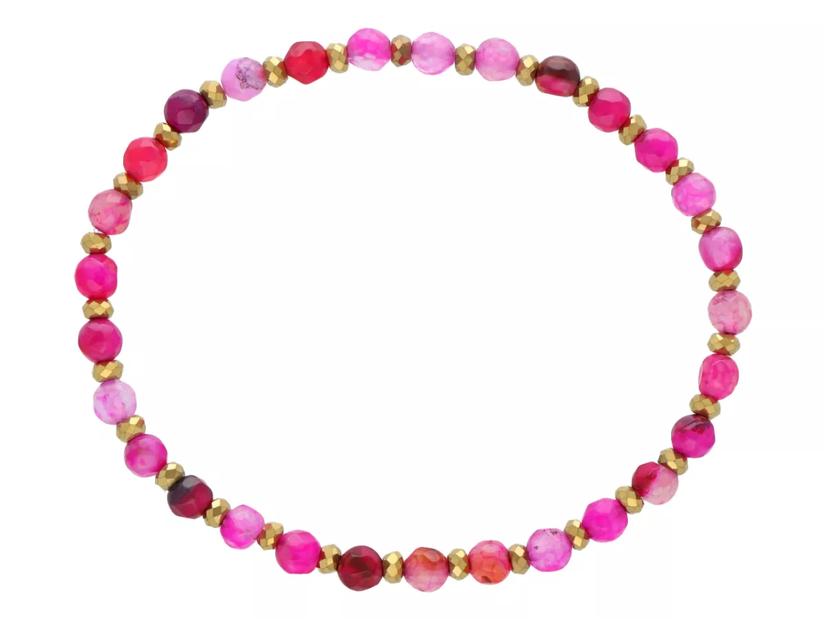 R5D29 BRANSOLETKA AGAT I HEMATYT