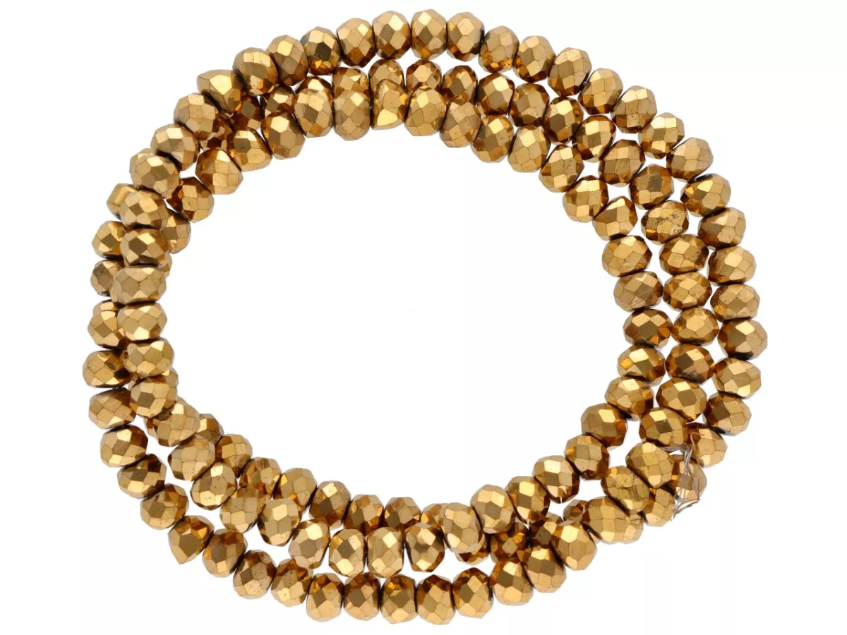 K7P31 HEMATYT MIODOWY OPONKI FASETOWANE 4/3 mm - 1 SZNUR