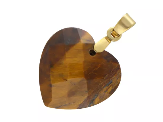 W2Z36 WISIOR ZAWIESZKA TYGRYSIE OKO SERCE FASETOWANE