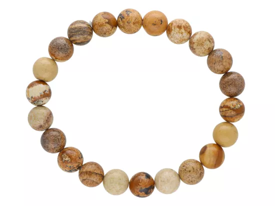 R1E25 BRANSOLETKA JASPIS OBRAZKOWY 8,5 mm