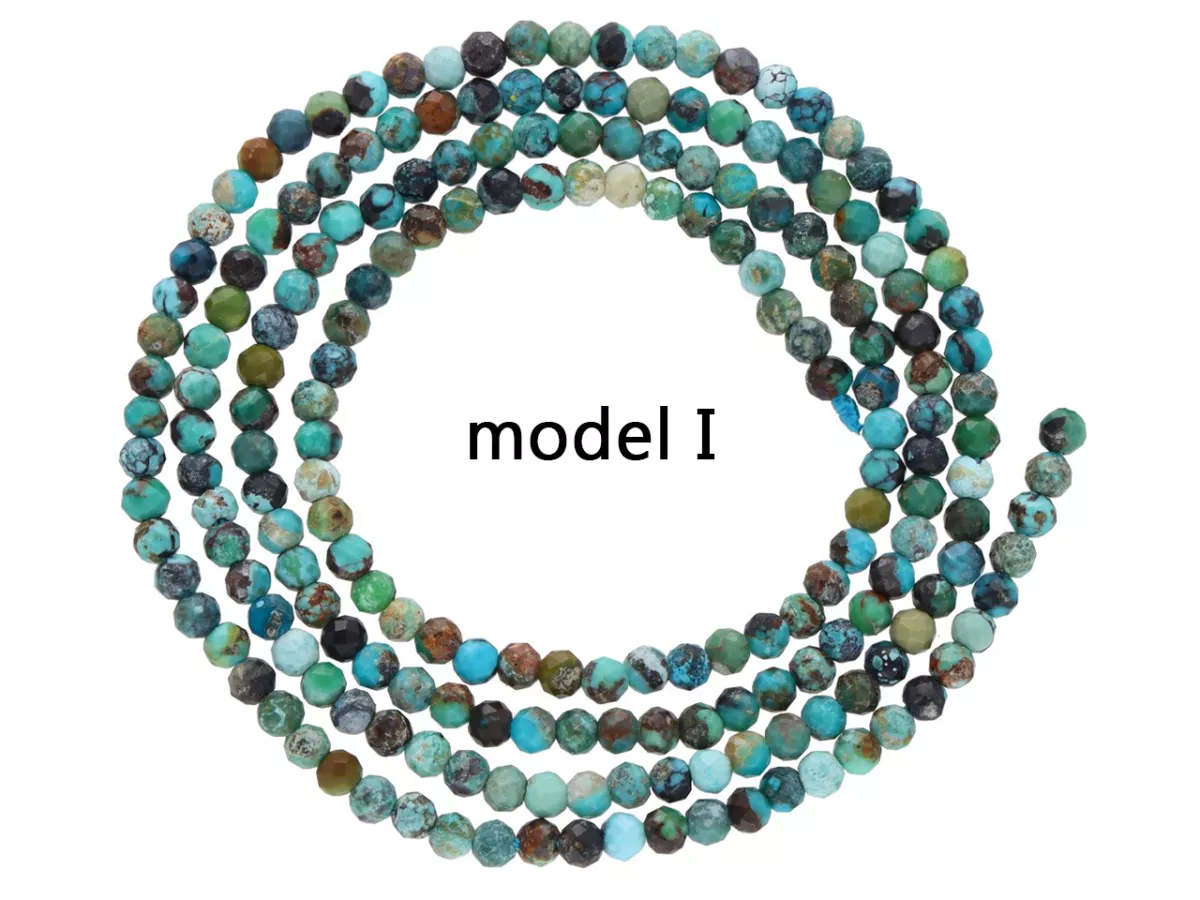 K6Y10 CHRYZOKOLA KULE FASETOWANE 2 mm - 1 SZNUR