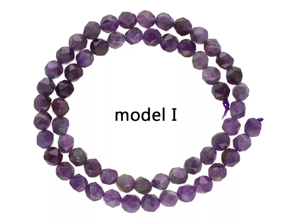 K7K10 AMETYST DIAMENTOWY KULE FASETOWANE 6 mm - 1 SZNUR