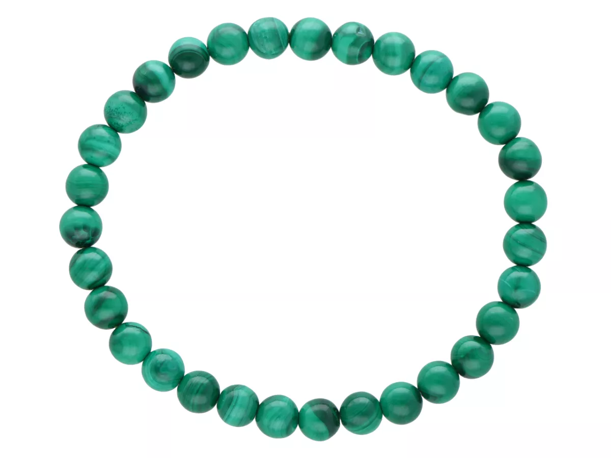 R1X93 BRANSOLETKA MALACHIT LUX KULE 6 mm