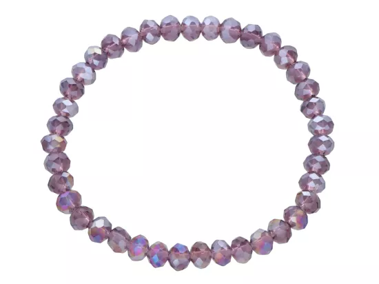 R4F96 BRANSOLETKA KRYSZTAŁKI 6 mm NA GUMCE