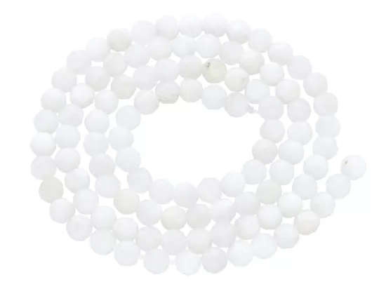 K7E79 KAMIEŃ KSIĘŻYCOWY KULE FASETOWANE 4 mm - 1 SZNUR